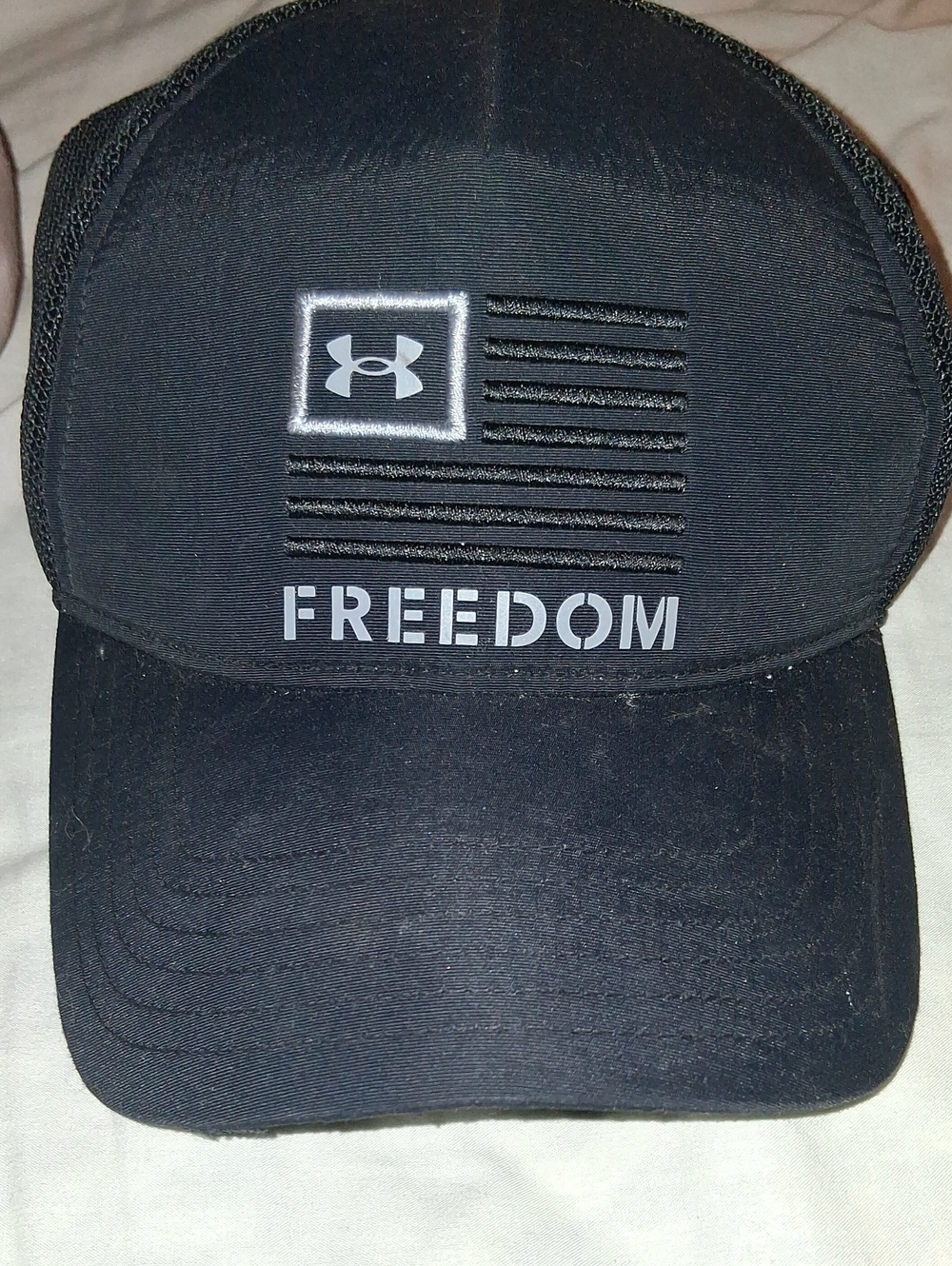 Under Armour Black Freedom Trucker Hat with Embroidered Flag
